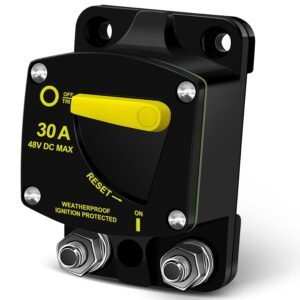 30 amp circuit breaker 12v 48v dc with manual reset