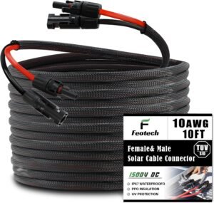 twin wire 10ft solar extension cable 10awg
