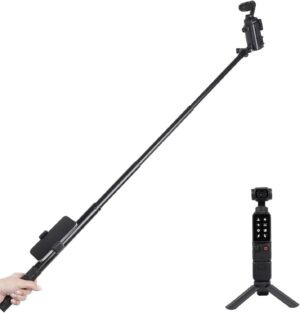 PellKing 155cm/61 Selfie Stick for Osmo Pocket 3 + Protective Cage Extension Adapter Frame