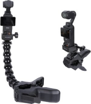 PellKing Gooseneck Jaws Flex Clamp Mount for DJI Osmo Pocket 3 & GoPro 13 12 11 10 9 8 7 6 5 Insta360 X4 X3 X2 X DJI Osmo Action 5 Pro 4 3 2 Cameras