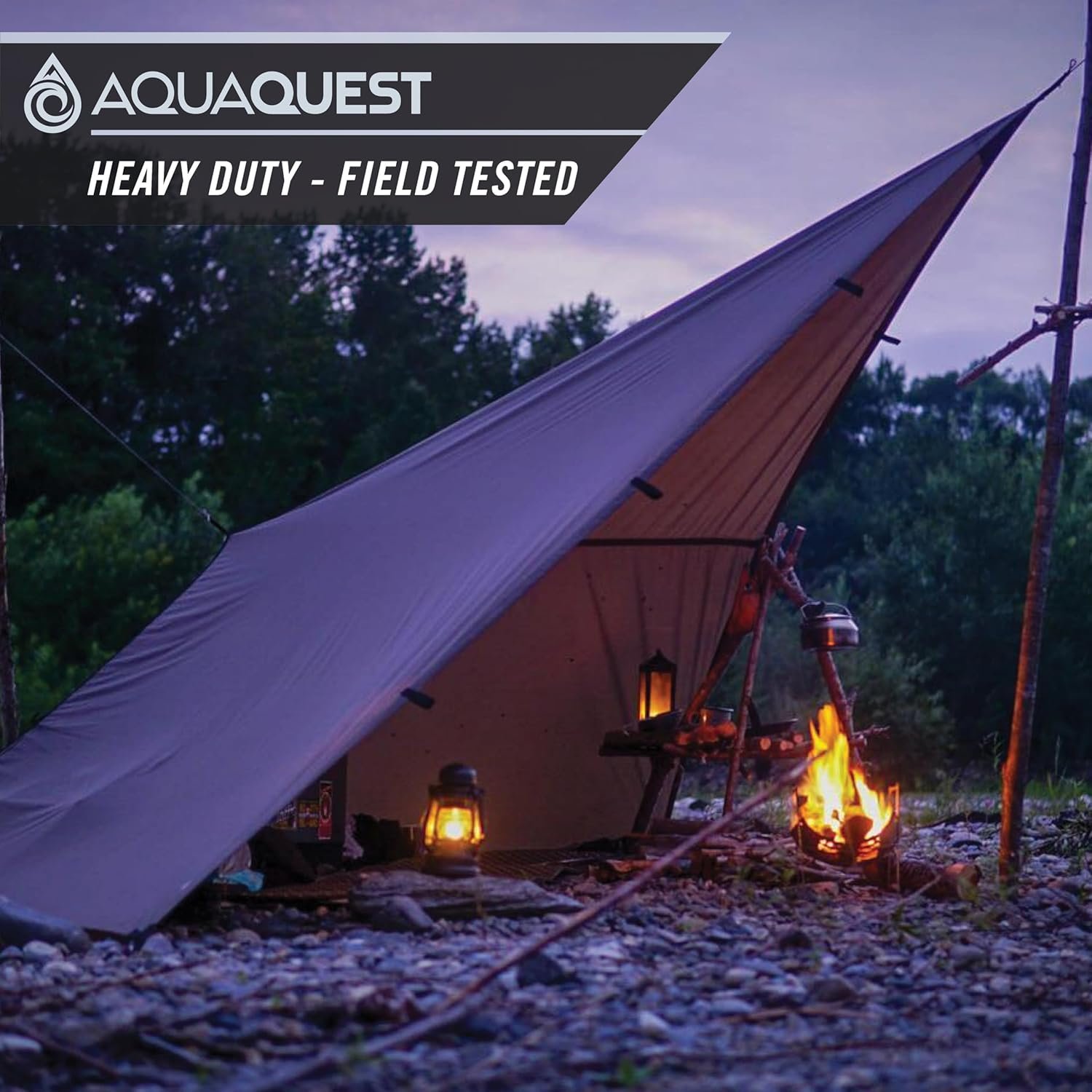 AquaQuest Defender Tarp – Heavy-Duty Waterproof (20,000 mm) Seam-Taped Rain Fly - Image 3
