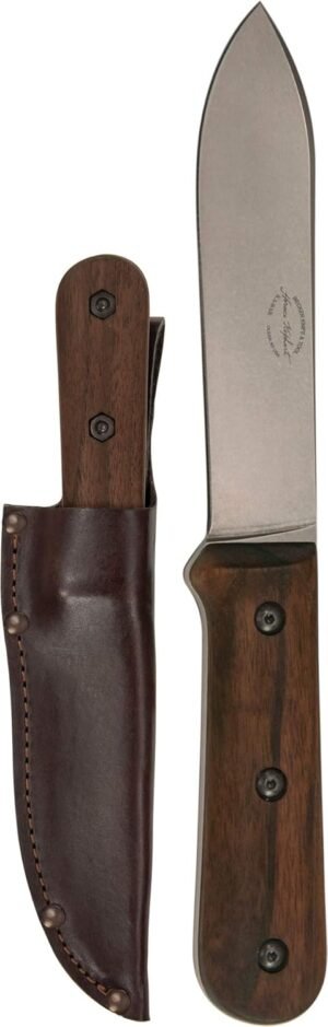 KA-BAR Becker Kephart Fixed 5.1 in Blade Walnut Handle, Brown BK62 Overall Length: 9.688", Carbon Steel