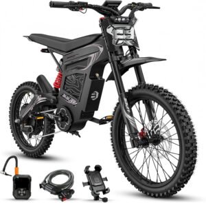 GT600 Electric Dirt Bike for Adults, 7500W Peak Motor, 55 MPH Speed, 80 Mile Range,72V 30Ah Removable Battery, 19" All-Terrain Tires, Hydraulic Brakes, Full Suspension Electric Motorcycle