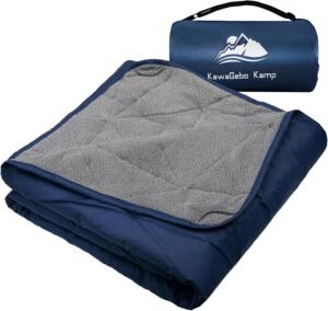 Large Outdoor Waterproof Blanket Extra Thick Fleece Stadium Blanket for Camping, Car, Pet, Picnics - Windproof, Wearable, Machine Washable 80" x 58"