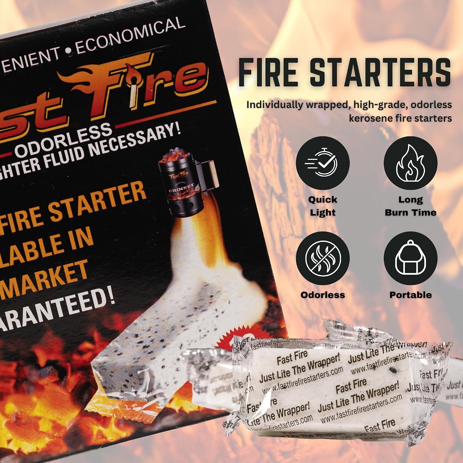 Fast Fire Odorless Fire Starter Cubes - Image 2